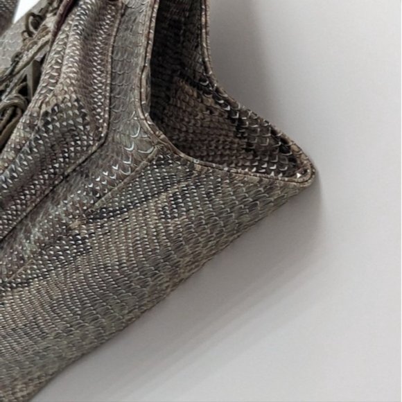 Vintage Snake Skin Pattern Top Handle Bag - Picture 3 of 7